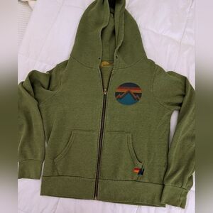 Aviator Nation All Seasons Circle Zip Hoodie Size XS Green